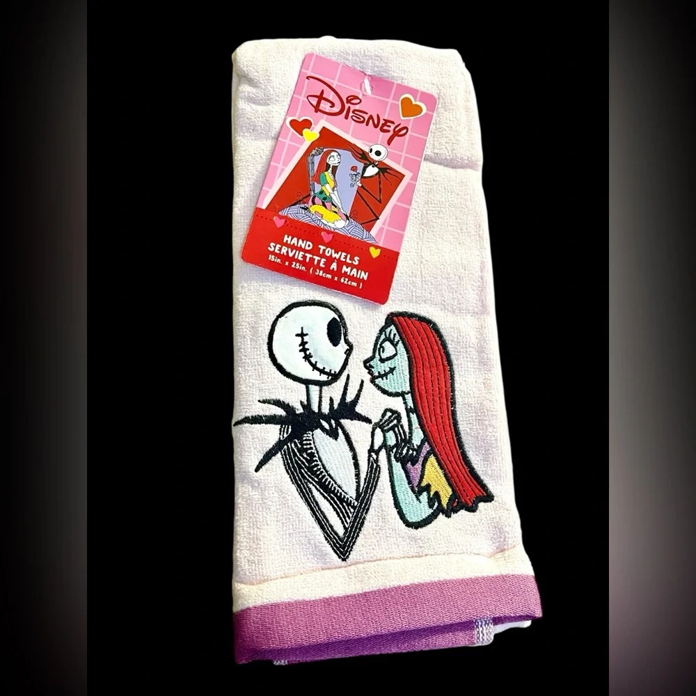 New 2 pack nightmare before Christmas Jack Skellington and Sally hand towel set